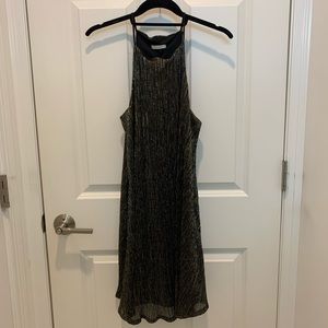 Black and Gold High Neck Dress